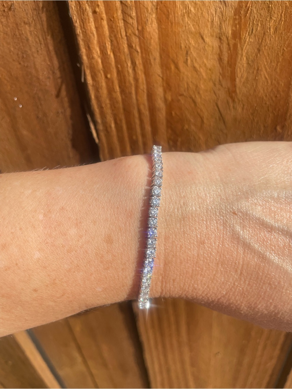 925 Sterling Silver Cubic Zirconia Tennis Bracelet 7⁠